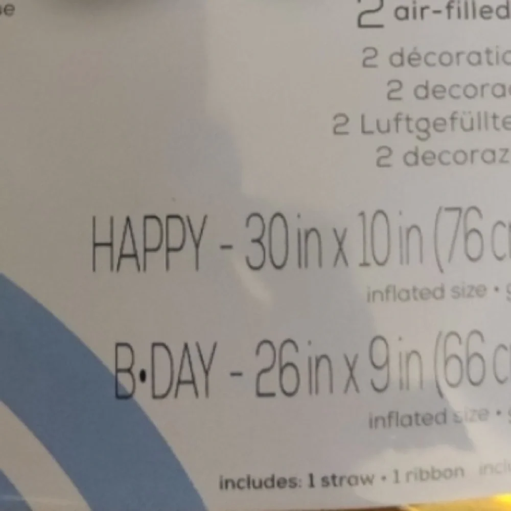 4 Packs HAPPY B DAY GOLD Air-Filled Decoration